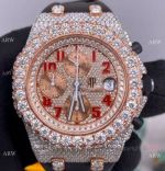 JF Factory Iced Out Audemars Piguet Royal Oak 1-1 JF 3126 Watch Rubber Strap